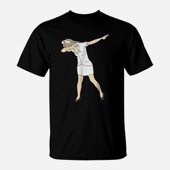 Nurse Dabbing Shirt - Funny Nurse Dab Gift Tee T-Shirt | Crazezy UK