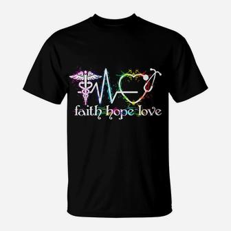 Nurse Everyday Superhero Medical Shirt Cute Faith Hope Love T-Shirt | Crazezy