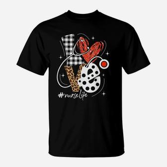 Nurse Life Rn Lpn Cna Healthcare Cheetah Heart Leopard Funny T-Shirt | Crazezy CA