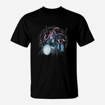Octopus Drummer Drum Kit Gift T-Shirt | Crazezy