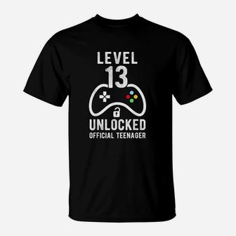 Official Teenager 13Th Birthday Level 13 Unlocked T-Shirt | Crazezy DE