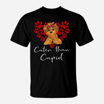 Official Yorkshire Terrier Dog Than Cupid Valentines Day Yorki T-Shirt - Monsterry CA