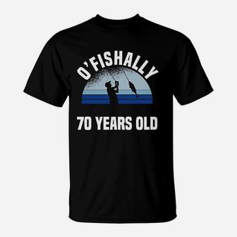 Ofishally 70 Years Old Fisherman T-Shirt - Thegiftio UK
