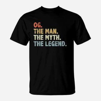 Og The Man Myth Legend Fathers Day Gift For Papa Grandpa T-Shirt | Crazezy