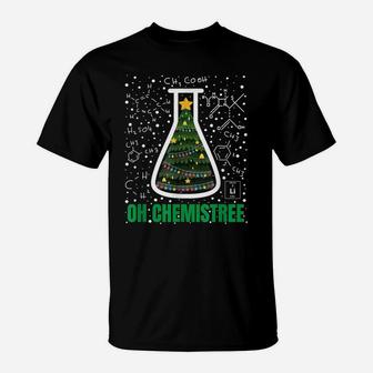 Oh Chemistree Chemistry Teacher Ugly Science Merry Christmas T-Shirt | Crazezy
