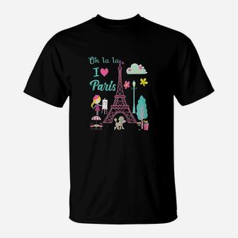 Oh La La I Love Paris Eiffel Tower French Traditions T-Shirt | Crazezy AU