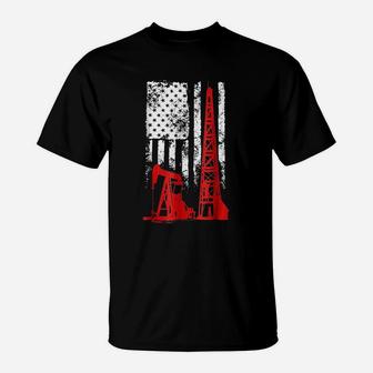 Oilfield Us Flag T-Shirt | Crazezy
