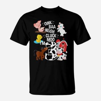 Oink Baa Neigh Cluck Moo I'm 3 Yrs Old Farm Theme Birthday T-Shirt | Crazezy UK
