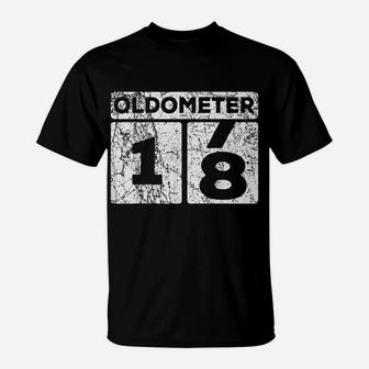 Oldometer 17-18 Car Odometer Funny 18Th Birthday T-Shirt | Crazezy AU