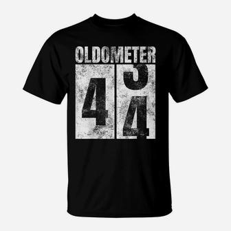 Oldometer 43-44 Yrs Old Man Woman Bday Graphic 44Th Birthday T-Shirt | Crazezy