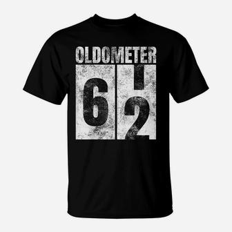 Oldometer 61-62 Yrs Old Man Woman Bday Graphic 62Nd Birthday T-Shirt | Crazezy