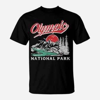 Olympic National Park Retro 80'S Mountains Graphic T-Shirt | Crazezy UK