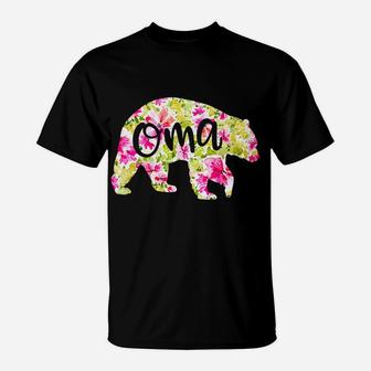 Oma Bear Tshirt For Women Grandma Christmas Gift Grandkid T-Shirt | Crazezy
