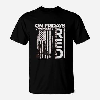 On Friday We Wear Red Veteran T-Shirt | Crazezy DE