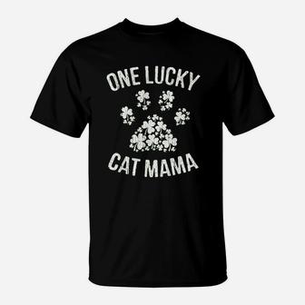 One Lucky Cat Mama T-Shirt | Crazezy