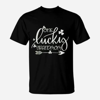 One Lucky Grandmom St Patricks Day Matching Gifts T-Shirt | Crazezy DE