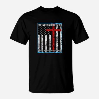 One Nation Under God With Flag T-Shirt | Crazezy