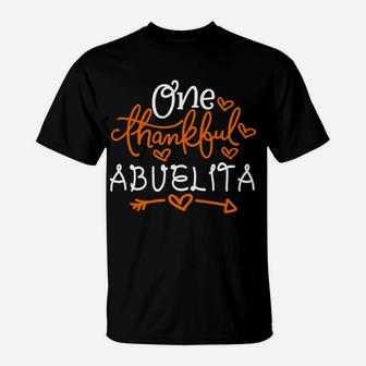 One Thankful Abuelita Matching Family Thanksgiving Day T-Shirt | Crazezy CA
