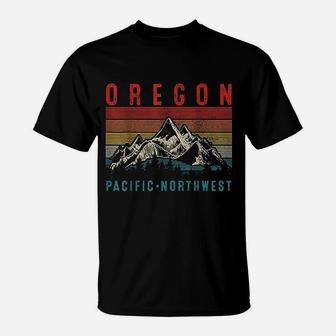 Oregon Vintage Mountains Hiking Pacific Northwest T-Shirt | Crazezy