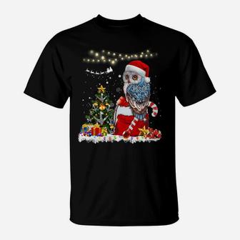 Owl Christmas Xmas Light Tree Ornaments Santa Lover Gift Sweatshirt T-Shirt | Crazezy
