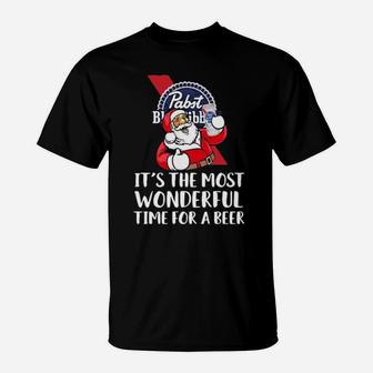 Pabst-Blue-Ribbon-Its-The-Most-Wonderful-Time-For-A-Beer T-Shirt - Monsterry DE
