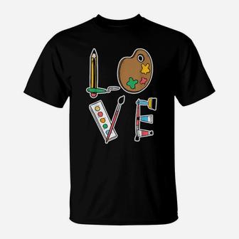 Painting Brush Paints Painter Valentines Day Drawing Artist T-Shirt - Monsterry CA