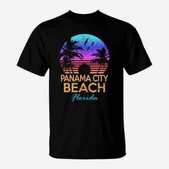 Panama City Beach Florida Retro Sunset Summer Vibe Aesthetic T-Shirt | Crazezy DE