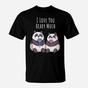 Panda Bear Boyfriend Girlfriend Valentines Day T-Shirt - Monsterry