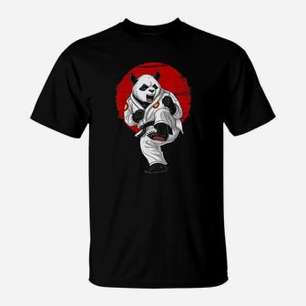 Panda Bear Karate Kickboxing Kung Fu Taekwondo Martial Arts T-Shirt | Crazezy