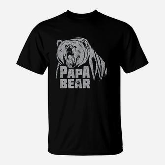 Papa Bear Daddy Father Roaring Grizzly Fathers Day Gift T-Shirt | Crazezy DE