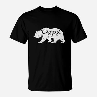 Papa Bear Distressed Father Day T-Shirt | Crazezy