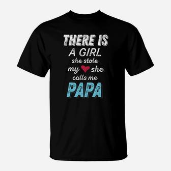 Papa Gifts From Granddaughter She Stole My Heart Sweatshirt T-Shirt | Crazezy DE
