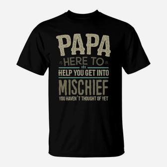 Papa Mischief Design From Grandchildren Fathers Day Papa T-Shirt | Crazezy