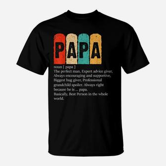 Papa Noun Funny Family Matching Dad Definition Father's Day T-Shirt | Crazezy