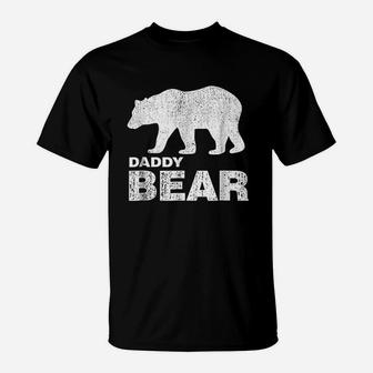 Papa Or Daddy Bear Distressed T-Shirt | Crazezy