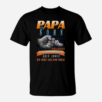 Papa und Sohn Partnerlook T-Shirt, Herz und Seele Design - Seseable