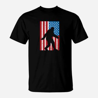 Patriotic Bigfoot American Flag Bigfoot T-Shirt - Thegiftio UK
