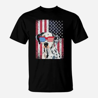Patriotic Dalmatian 4Th Of July Sunglasses Usa American Flag T-Shirt - Monsterry
