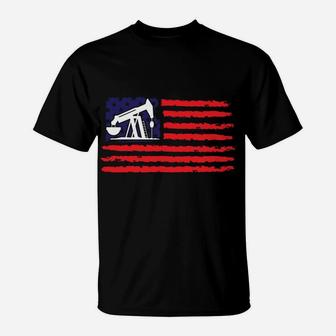Patriotic Gift For American Roughneck Usa Oil & Gas Industry T-Shirt | Crazezy CA