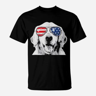 Patriotic Golden Retriever Dog 4Th Of July T-Shirt - Monsterry