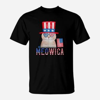 Patriotic Merica Cat Us Flag Sunglasses 4Th Of July Kitten T-Shirt - Monsterry