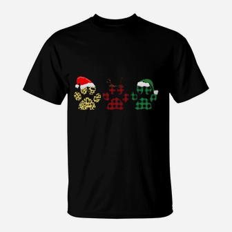 Paw Dog Santa Reindeer Elf Some Dog Moms Have Tattoos T-Shirt - Monsterry