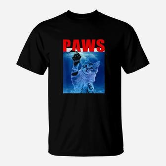 Paws Funny Cat Arody For Shark And Cat Lovers T-Shirt | Crazezy UK