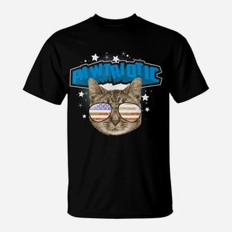 Pawtriotic | Cool Nationalistic Love Kittens Gift T-Shirt | Crazezy DE