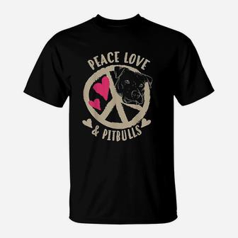 Peace Love And Pitbulls T-Shirt | Crazezy DE