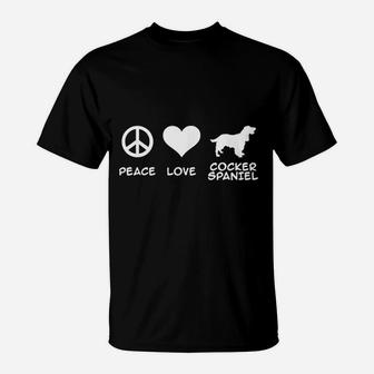 Peace Love Cocker Spaniel T-Shirt | Crazezy DE