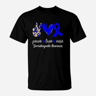 Peace Love Hope Blue Ribbon T-Shirt | Crazezy AU