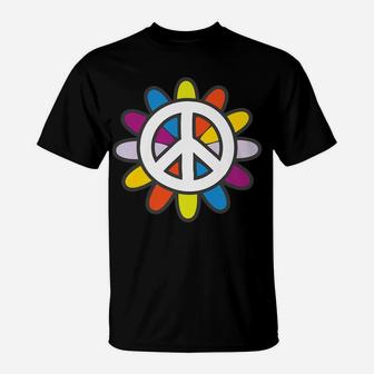 Peace Sign Love Flower 60S 70S Tie Dye Hippie Costume Gift T-Shirt | Crazezy CA