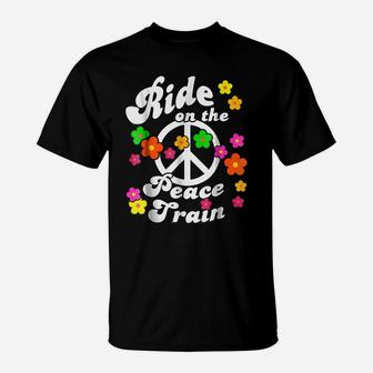Peace Train Flower Power Tshirt For Hippies & Peace Lovers T-Shirt | Crazezy CA