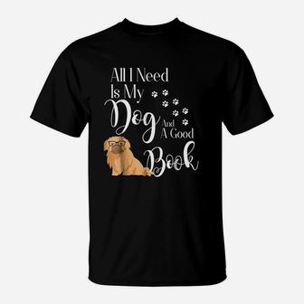 Pekingese I Love My Dog Reading Book Lover T-Shirt | Crazezy AU